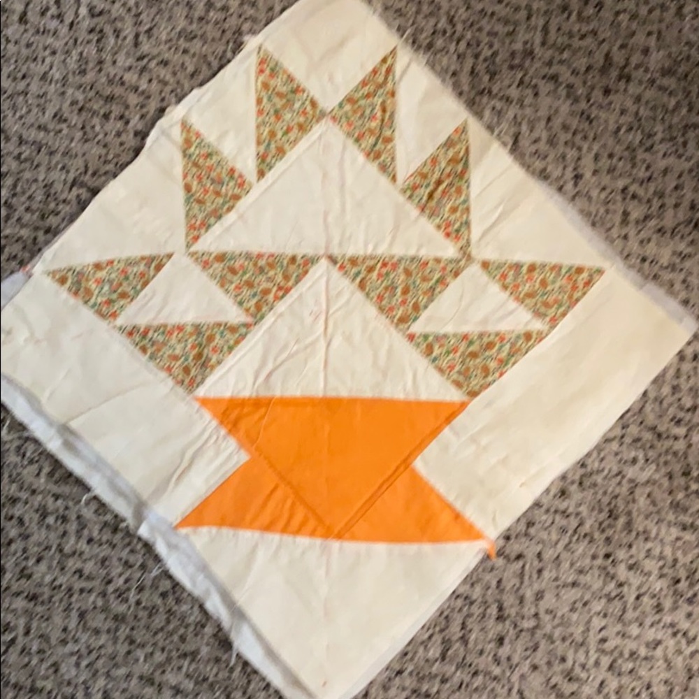 Quilted Flower Basket Design Pattern Square